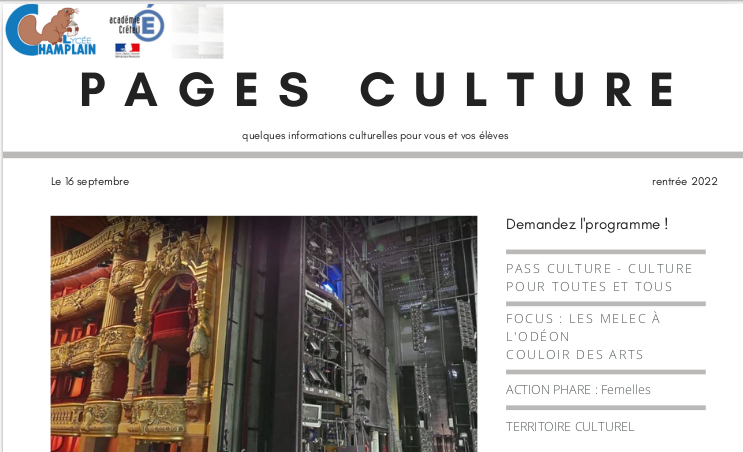 Les pages cultures